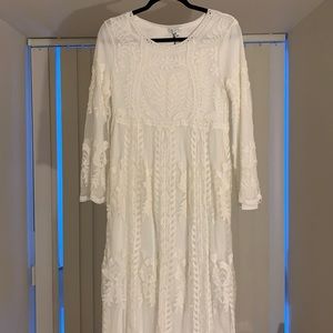 White lace dress. Small/medium. floor length